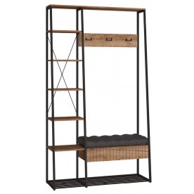 Готовая прихожая Гранд 15.124 дуб крафт табачный / кожзам HOLST Black