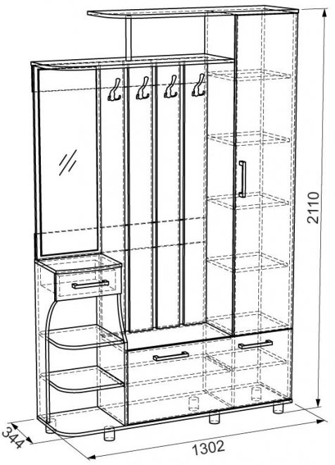 Прихожая Барселона 1 венге