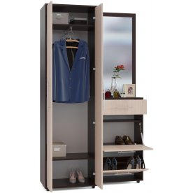 Модульная прихожая ШО-1 + ПЗ-3 + ТП-2 венге / беленый дуб (комплектация 7)