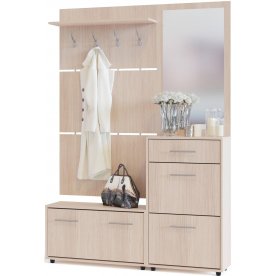 Модульная прихожая ВШ-3.1 + ТП-3 + ТП-2 + ПЗ-3 беленый дуб (комплектация 2)