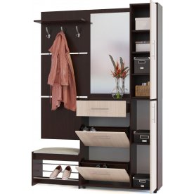 Модульная прихожая ВШ-5.1 + ТП-5 + ТП-4 + ПЗ-4 венге / беленый дуб (комплектация 5)