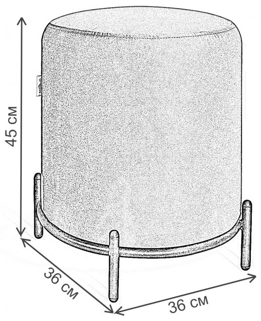 Пуф SHT-B6 угольно-серый / черный муар