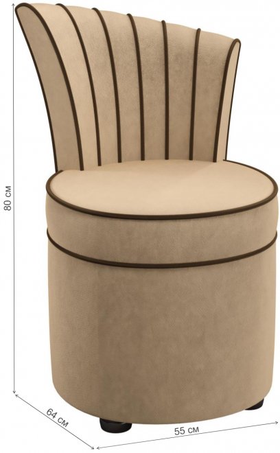 Пуф Ирис микровельвет бежевый