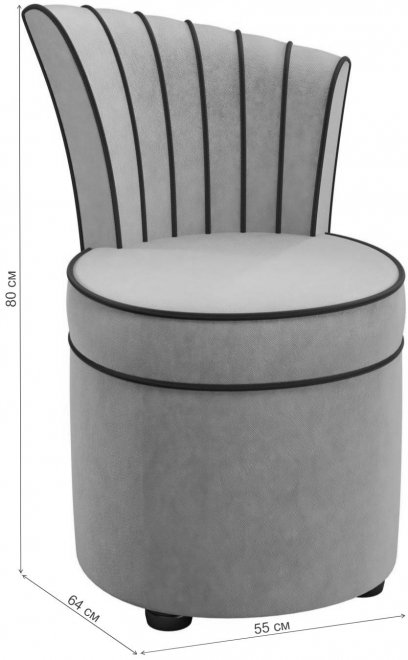 Пуф Ирис микровельвет коричневый