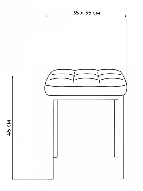 Табурет Байя  кожзам d1 / черный матовый