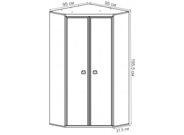 Угловой шкаф Индиана JSZFN 2D дуб саттер