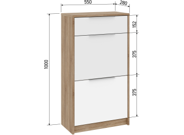 Тумба для обуви Фодик дуб сонома светлый / белая аляска