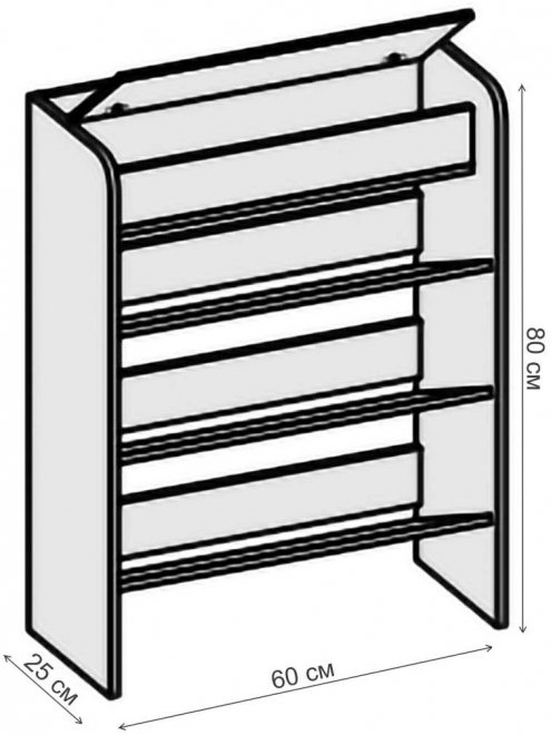 Обувница Иннэс 3 ясень темный