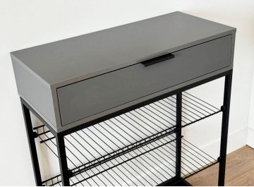 Тумба для обуви Краш черный муар / графит