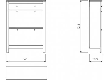 Тумба для обуви Сага 92х122 белая