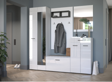 Банкетка Shine белый / белый глянец