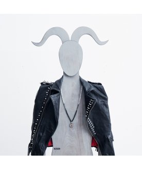 Напольная вешалка Костя с рогами серая