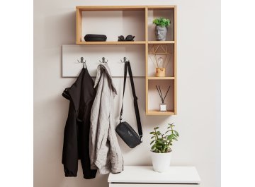 Вешалка настенная Милан лдсп белый дуб / крафт золотой