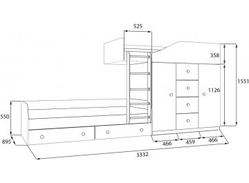 Двухъярусная кровать Астра 6