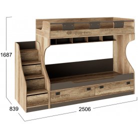 Двухъярусная кровать Пилигрим СМ-276.11.01 с лестницей