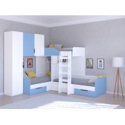 белый / голубой