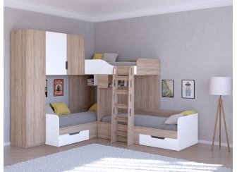 Двухъярусная кровать Трио/1
