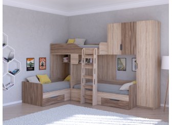Двухъярусная кровать Трио/2