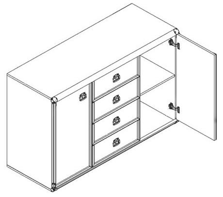Комод Индиана JKOM 2D4S сосна каньон