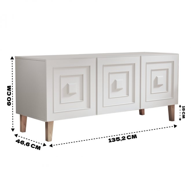 Комод Клео белый шагрень