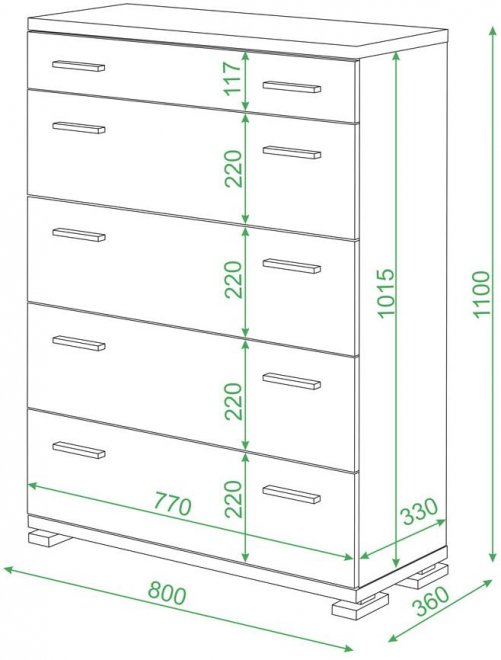 Комод КМ-2 КШ карамель / шамони