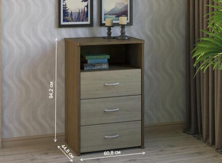 Комод КВ-33 ясень темный / ясень светлый