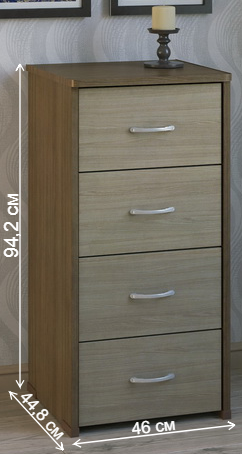 Комод КВ-40 ясень темный / ясень светлый