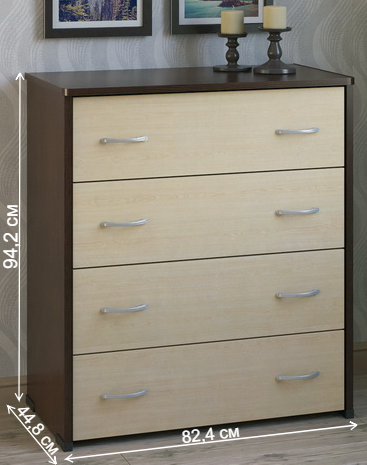 Комод КВ-41 венге / дуб молочный