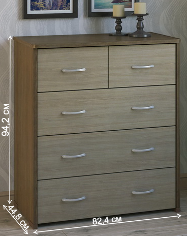 Комод КВ-42 ясень темный / ясень светлый