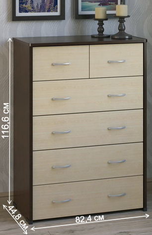 Комод КВ-52 венге / дуб молочный