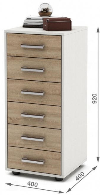 Комод Остин-4 белый / дуб сонома