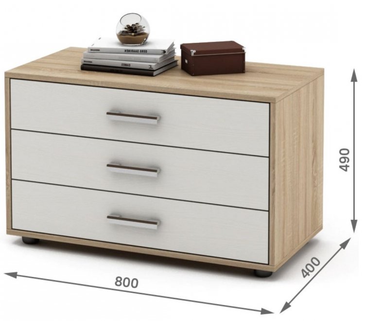 Комод Остин-5 дуб сонома / белый