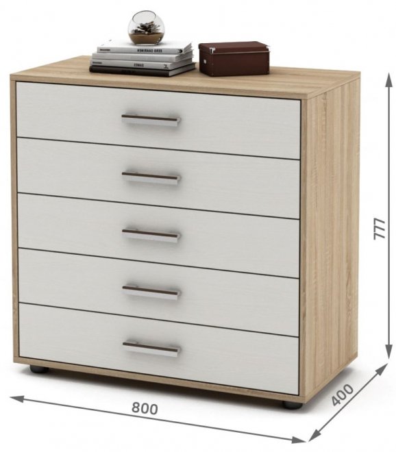Комод Остин-7 дуб сонома / белый