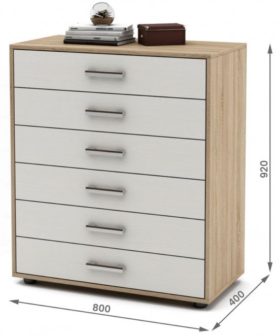 Комод Остин-8 дуб сонома / белый