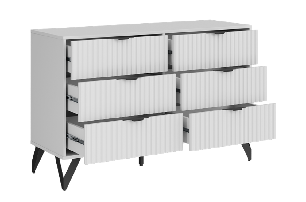 Комод ridberg lugano 6Я белый / черный