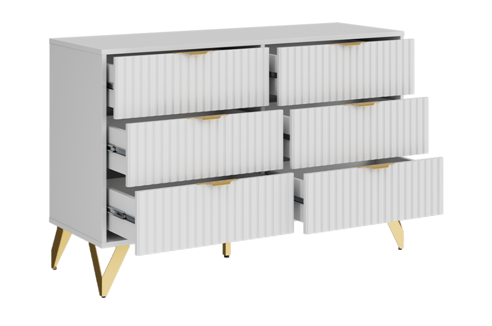 Комод ridberg lugano 6Я белый / золото