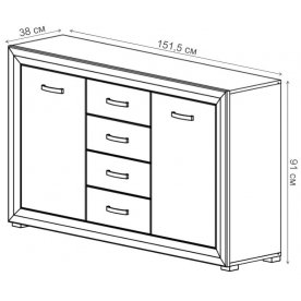Комод Мальта KOM2D4S