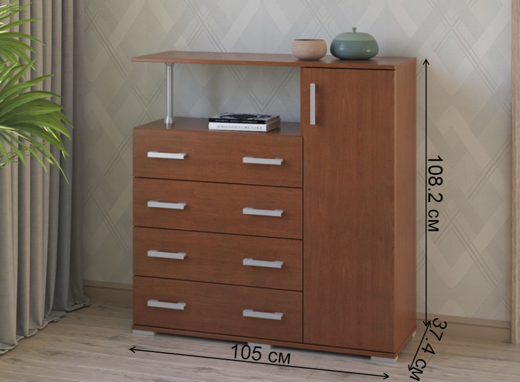 Комод Вента-10 вишня правый