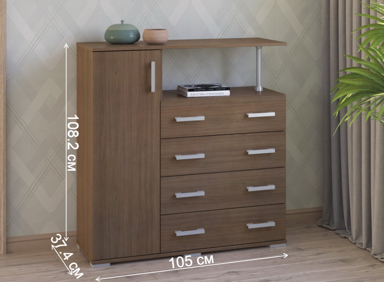 Комод Вента-10 ясень темный левый