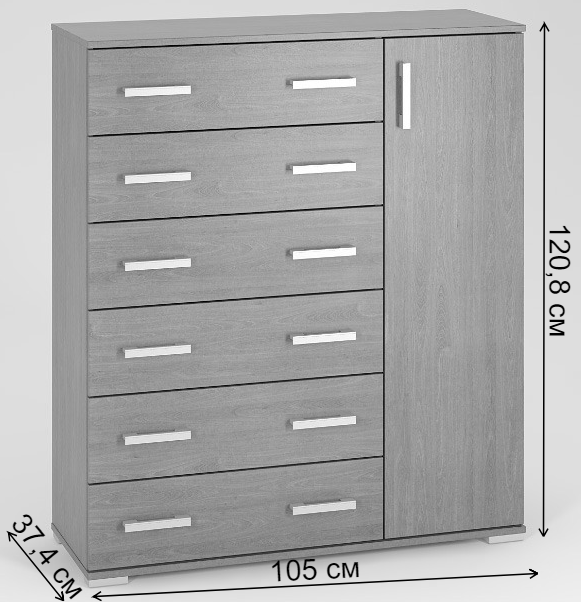 Комод Вента-36 венге / дуб молочный