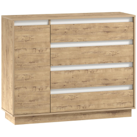 Комод Virginia НМ 011.01 белый скандинавский / дуб бунратти