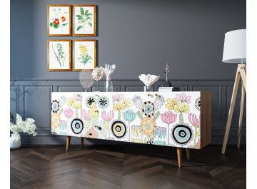 Детский комод Воаб принт 3 / орех