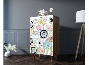 Детский комод Воаб высокий принт 3 / орех