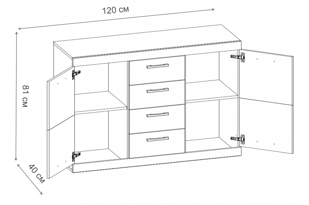 Тумба Oskar 2D4S дуб санремо