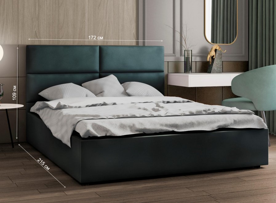 Двуспальная кровать Афродита-4 160x200 с ПМ велюр bingo atlantic