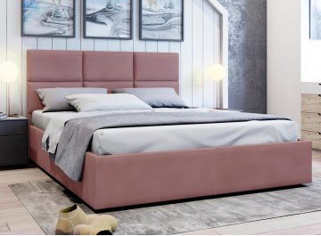 Двуспальная кровать Афродита-5 кораловый велюр lecco coral