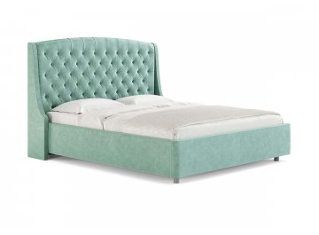 Двуспальная кровать Diamant микровелюр селадон