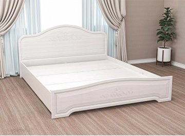 Двуспальная кровать с низким изножьем Кэт-6 160х200 настил бодега / сандал белый