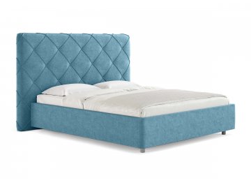 Двуспальная кровать Manhattan голубой рогожка