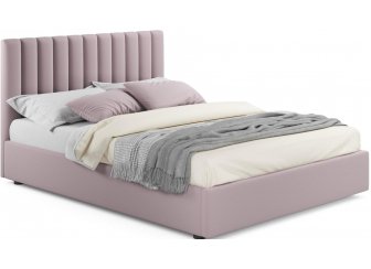 Двуспальная кровать Olivia 160х200 с ПМ лиловый велюр